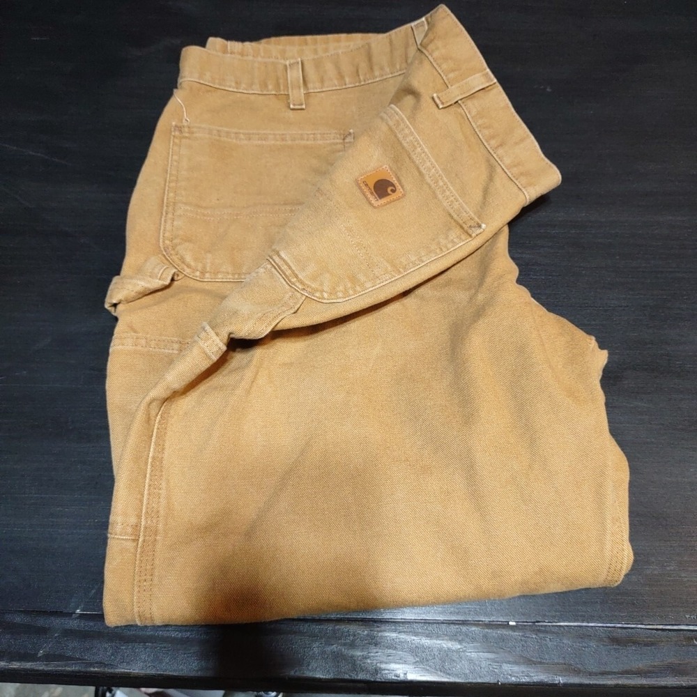 Carhartt RN#14806 Cargo Work Utility Carpenter Pants 40x30 Brown Loose Orig Fit - Picture 6 of 6